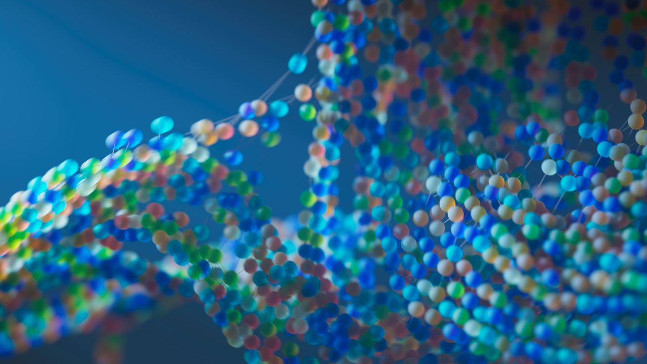 The Art of Drawing Readers In: Your attractive post title goes here Colorful abstract representation of a molecular structure with interconnected spheres.